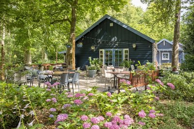 Theeleuten bij theehuis Dennenoord